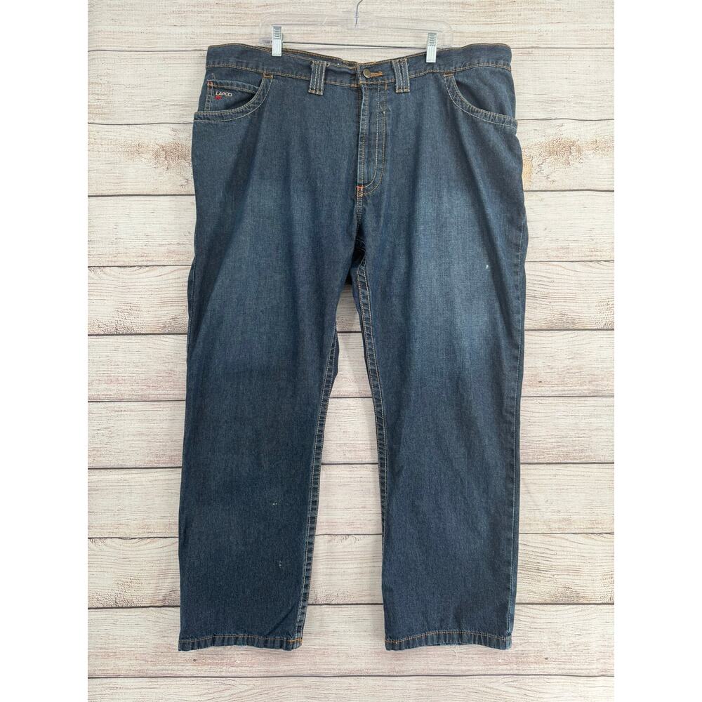 LAPCO‎ FR Straight Leg Jeans Mens 44x32 Blue Dark Wash Denim Stretch